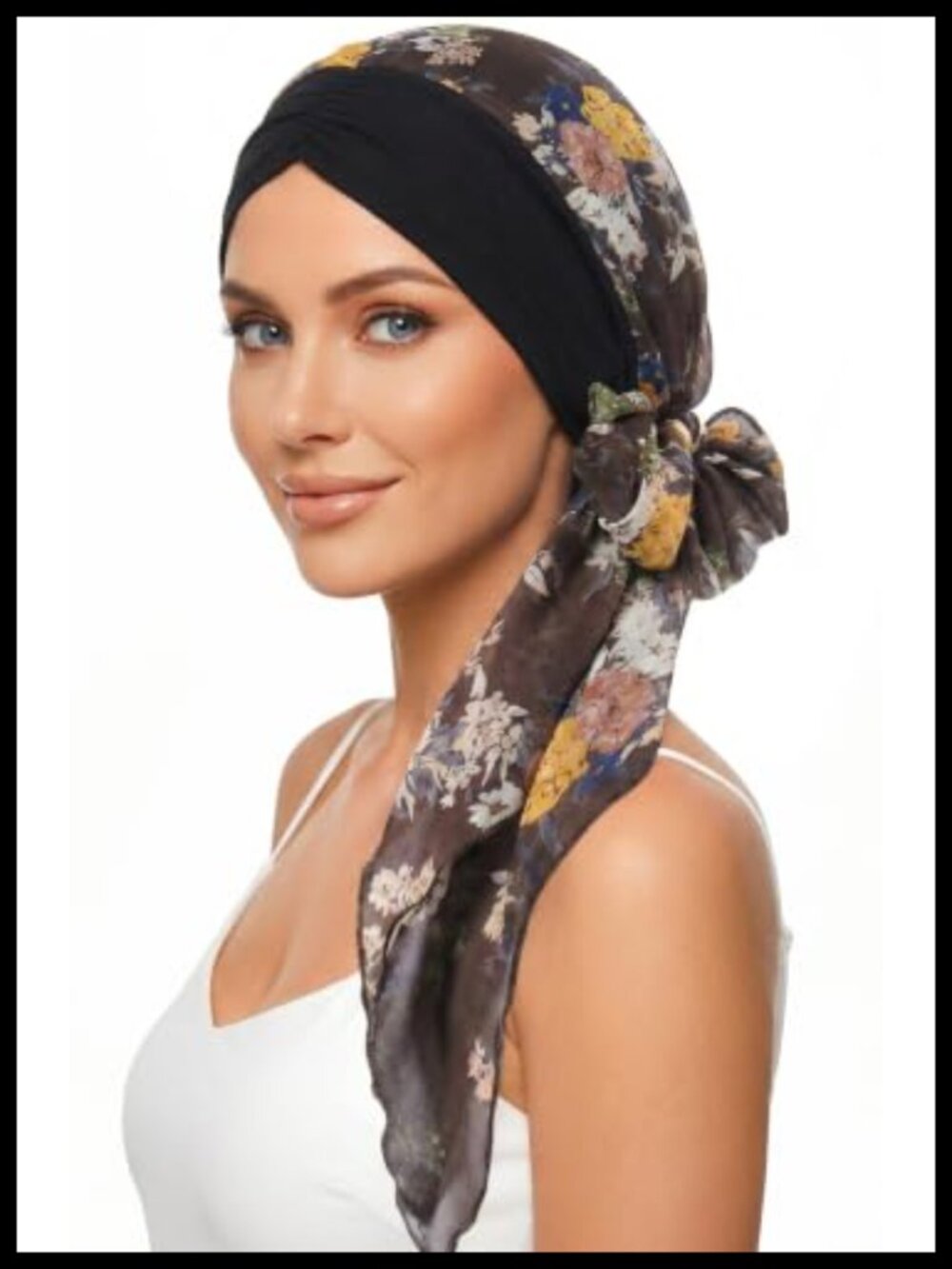 Satin Lined Chiffon Head Wrap Chemo Headwear for Women